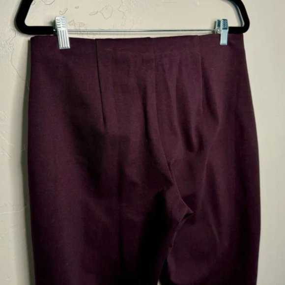 Eileen Fisher Tapered Stretch Crepe Ankle Pants Cassis Burgundy SIZE MEDIUM - Picture 6 of 14